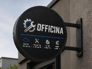Realizzazione insegna bifacciale tonda in dibond alluminio o plexiglass